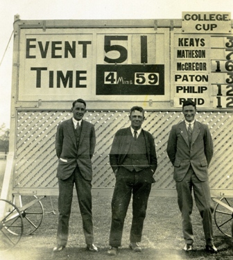 A H McGregor (right), Winner of the Geelong College Cup of 1926 J F Keays (left) sixth place; E Rankin (middle)